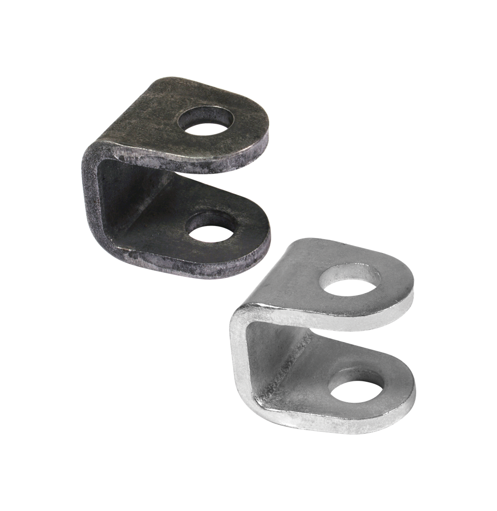 U-shaped ear plate in black steel
