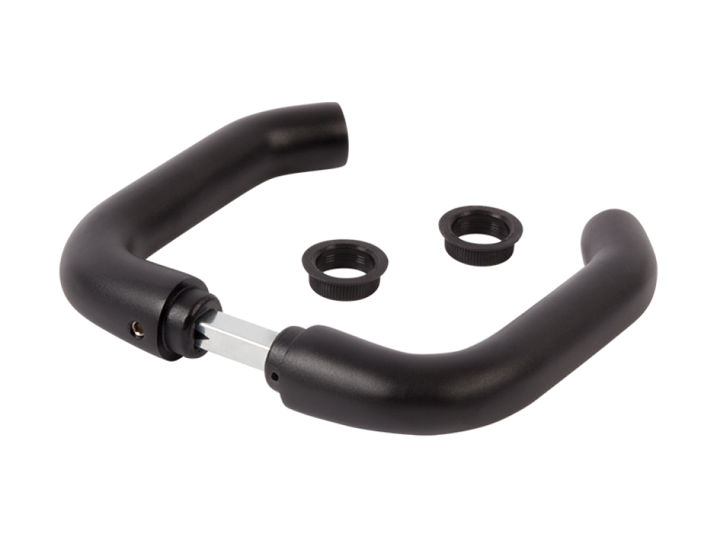 Black anodized aluminum handle pair for insert locks