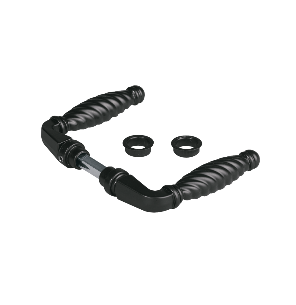 Ornamental handle pair in zamac