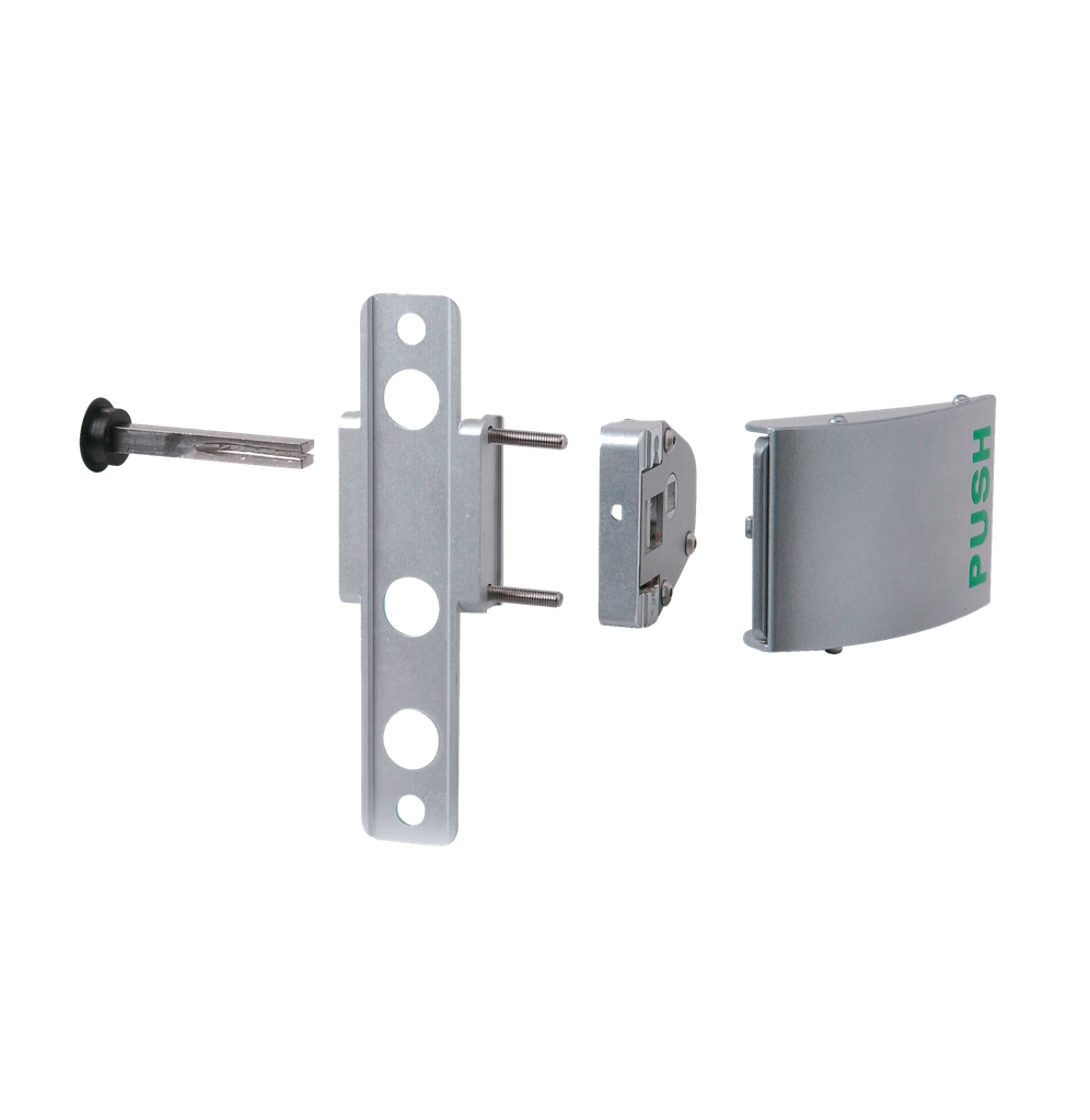 Push handle set in aluminum
