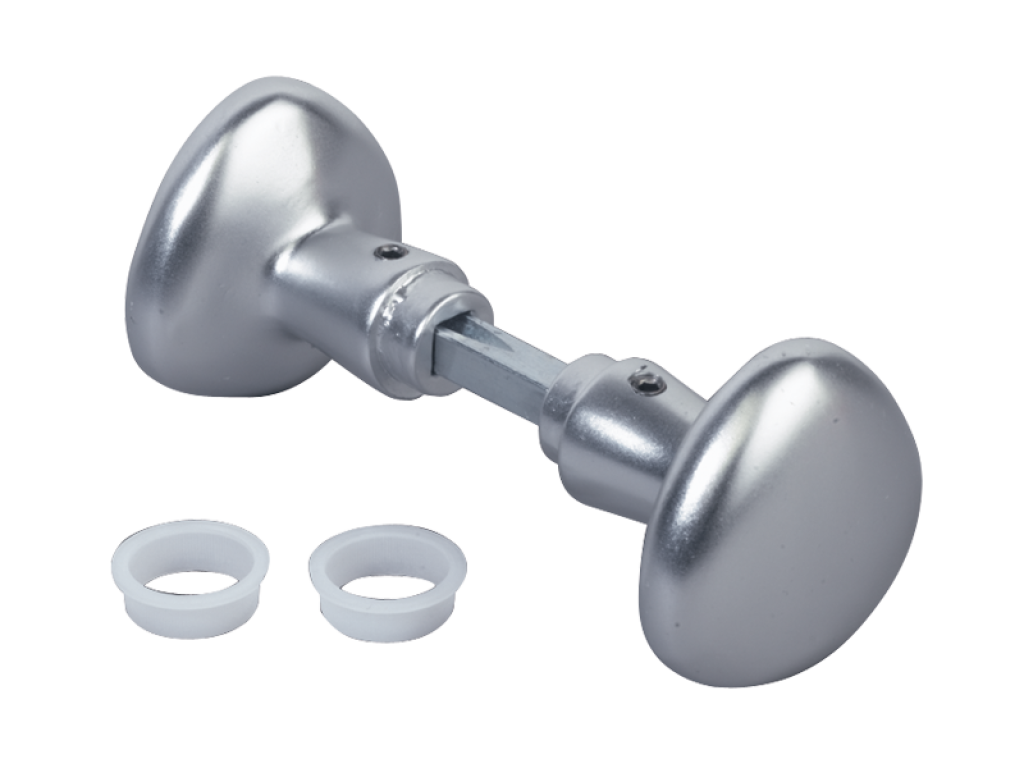 Round knob pair in aluminium