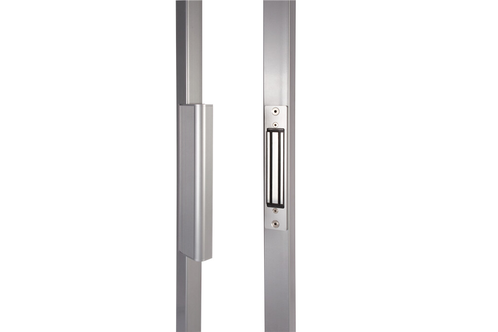 Built-in electro-magnetic lock for swing gates