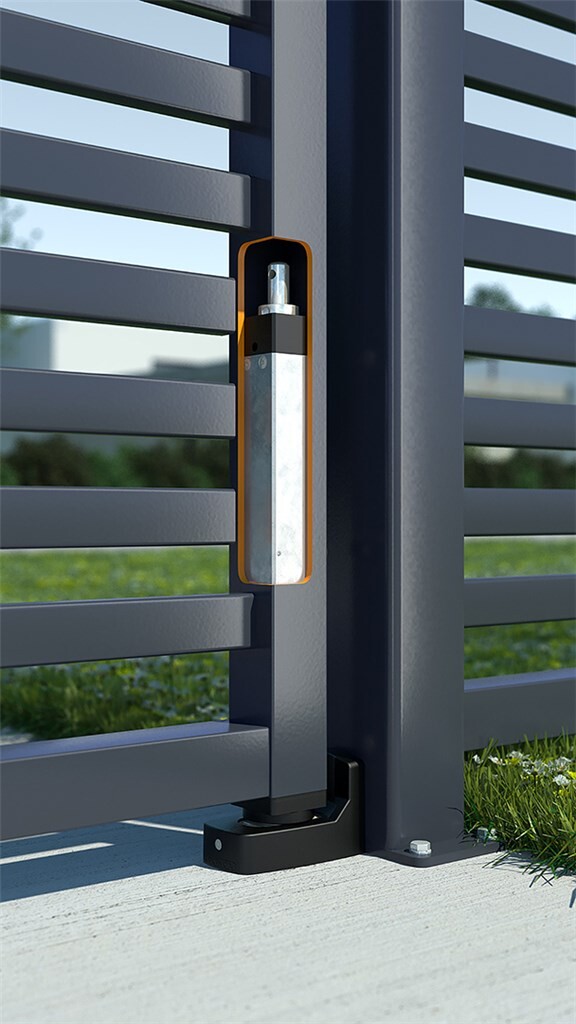 Invisible, built-in hydraulic gate closer