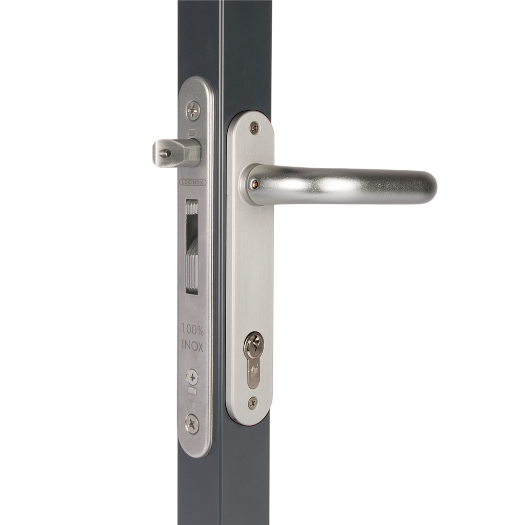 Mortise lock with 3/4" backset for profiles of 1-1/2" or more