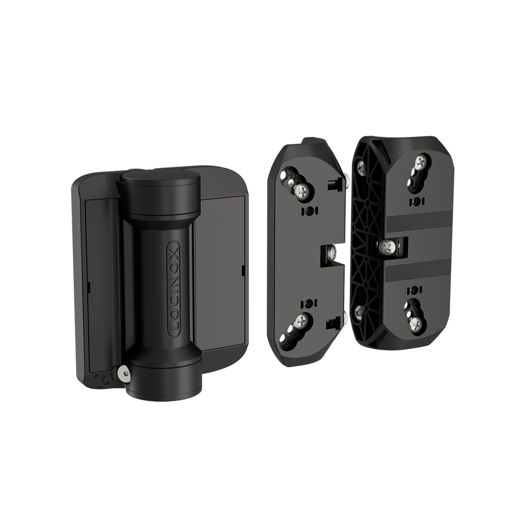 180° Spring hinge mounted with self-drilling screws 