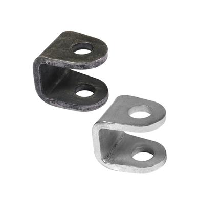U-shaped ear plate in black steel