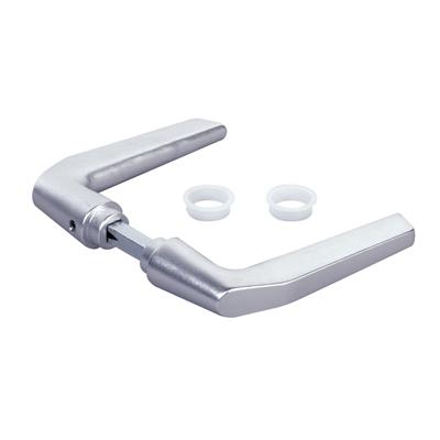 Modern handle pair in anodized aluminum