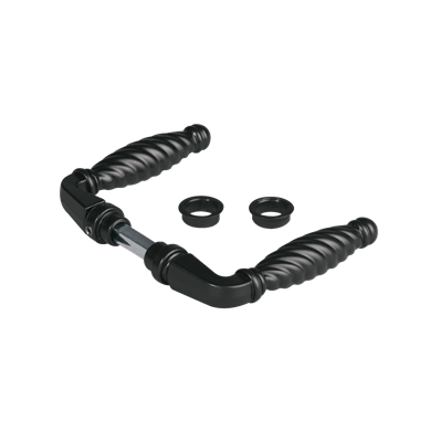 Ornamental handle pair in zamac