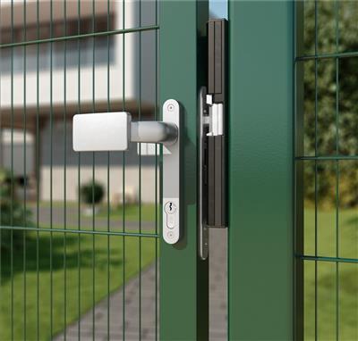 Aluminum anodized handle pair with free exit and blocking option