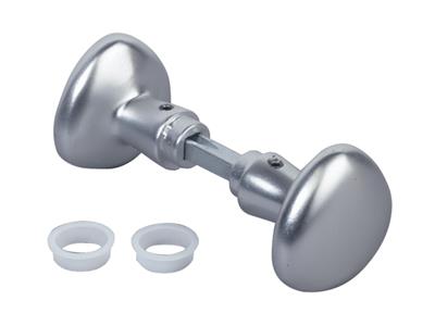 Round knob pair in aluminum