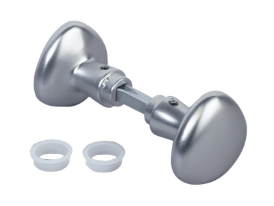 Round knob pair in aluminium