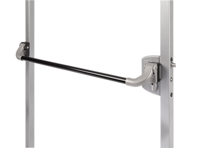 Push bar in aluminum for surface mounted gate locks