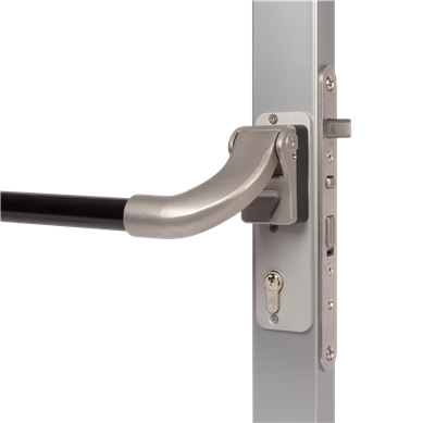 Aluminum push bar for insert locks