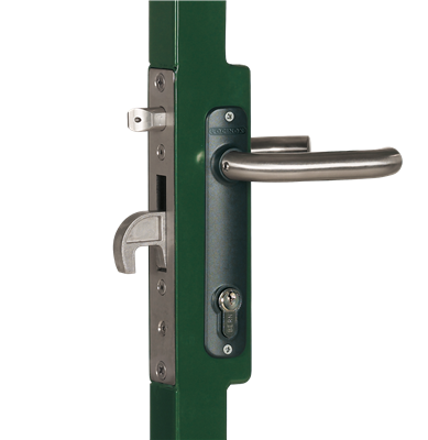 Mortise lock for ornamental gates, fits welding lock box