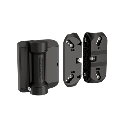 180° Spring hinge mounted with self-drilling screws 