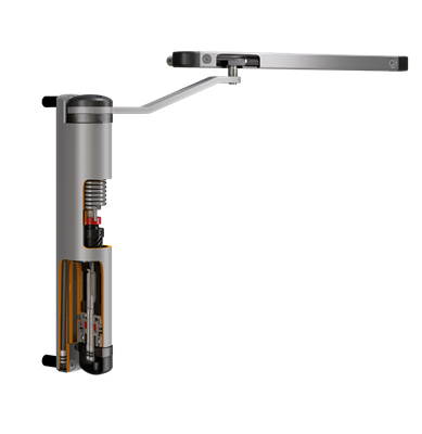 Compact 90° or 180° retrofit gate closer for gates up to 165 lbs