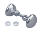 Round knob pair in aluminium
