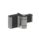 Compact 2-way adjustable 180° surface mounted hinge