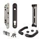 Complete insert lock set with keep for metal, vinyl or aluminum gates