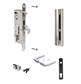 Complete, stainless steel insert lock set for metal and aluminum gates